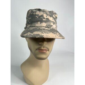 Vintage Military Digital Camo Combat Cap X-Small 6 3/4 Cotton & Polyester Unisex